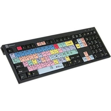 LogicKeyboard Adobe Premiere Pro CC American English Nero Slim Line PC Keyboard, 2x USB