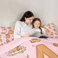 thumbnail image 4 of Manfei Cute Capybara Twin Comforter Sets,Lovely Initial A Bedding Set,Pink Brown,Pink Reversible,2-Piece,1 Comforter and 1 Pillowcase, 4 of 7
