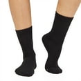 thumbnail image 3 of Fruit of the Loom All Day Comfort Crew Socks for Women, Black, Sizes 4-10 (6-Pack), 3 of 9