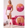 thumbnail image 2 of Disfraz de navidad Camiseta sin mangas de terciopelo para mujer con fruncido en la parte delantera para fiesta Rosa Caliente S, 2 of 5