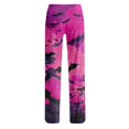 thumbnail image 5 of Purple Fall, Autumn, & Halloween Themed Pajama Pants Women's Halloween wide leg pants. High waist, soft, comfy, baggy style, with pockets. Great for parties. S, 5 of 5