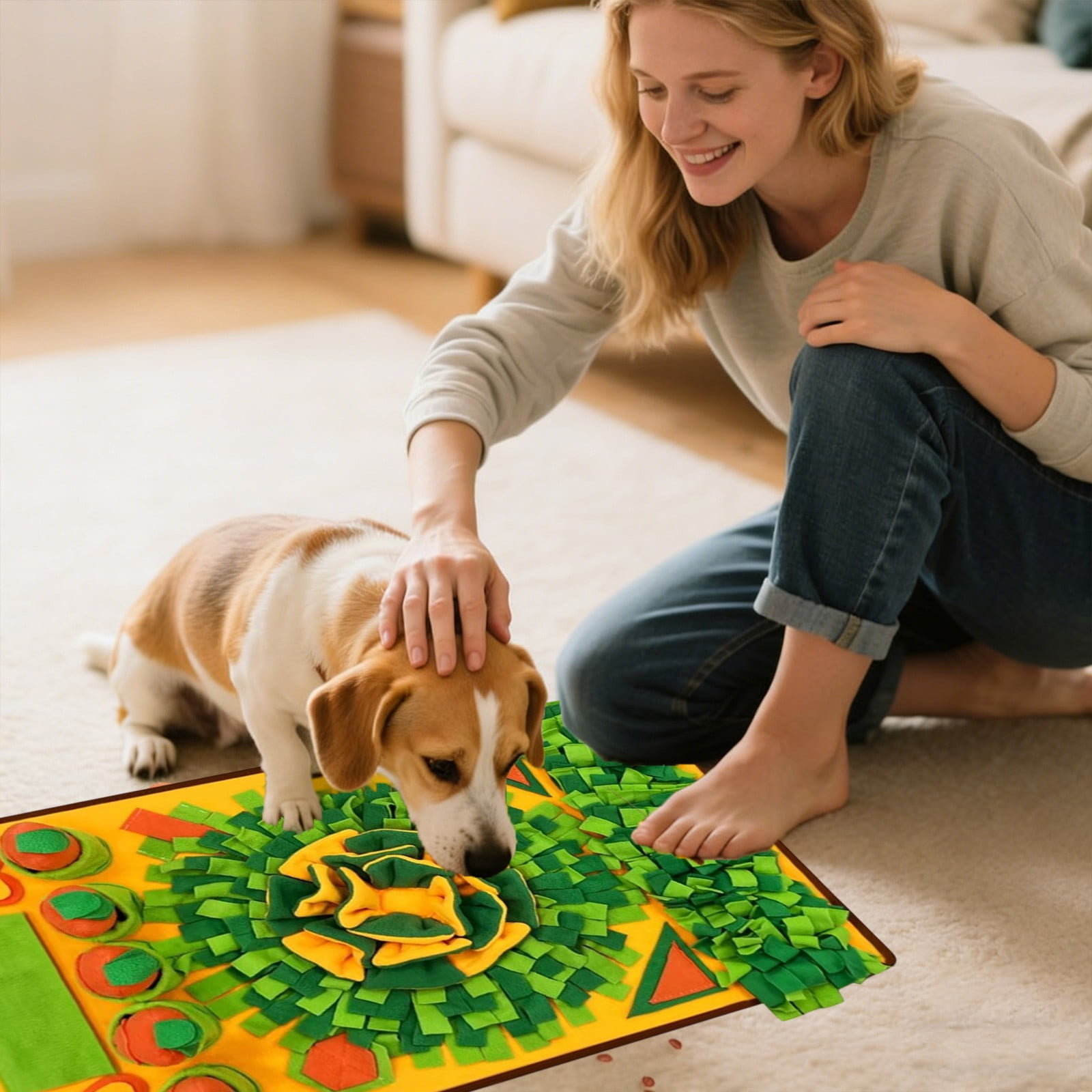 Interactive Snuffle Mat for Mental Stimulation Enrichment and Slow Feeding Puzzle Toy for Dogs