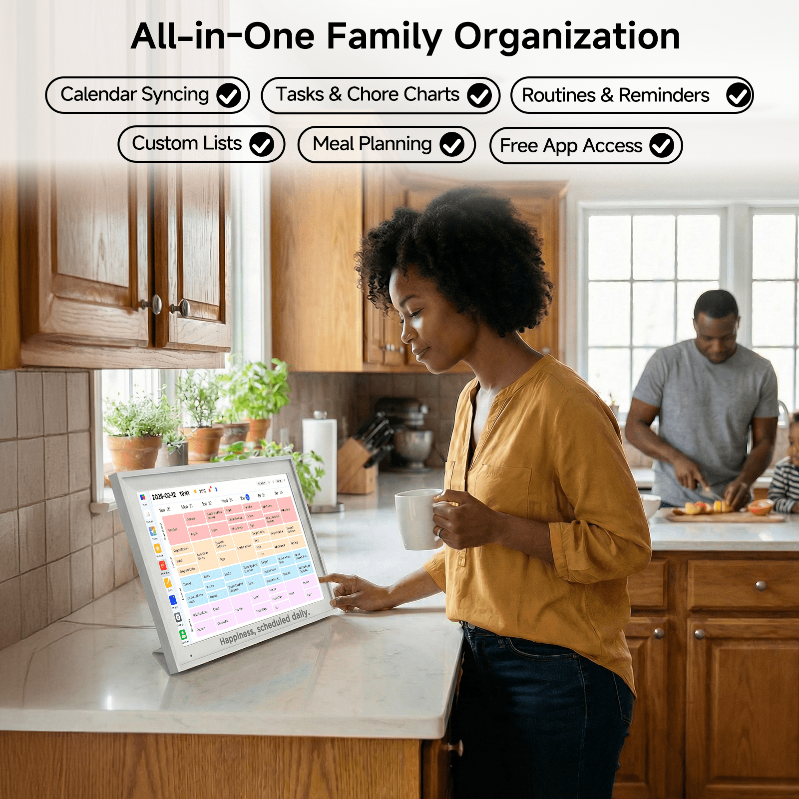 Callsky Digital Calendar with 15.6-inch Touchscreen, Smart Family Wall Planner & Chore Chart, Sync Calendars, 1080P Photo Frame