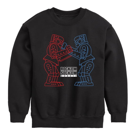 Rock 'Em Sock 'Em Robots - Robot Outline - Toddler And Youth Crewneck Fleece Sweatshirt