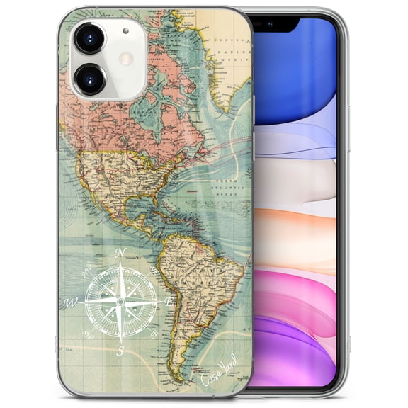 Case Yard iPhone-12-Mini Case Clear Soft & Flexible TPU Ultra Low Profile Slim Fit Thin Shockproof Transparent Bumper Protective Cover Drop Protective Cell Phone Cases (Atlantic Compass)