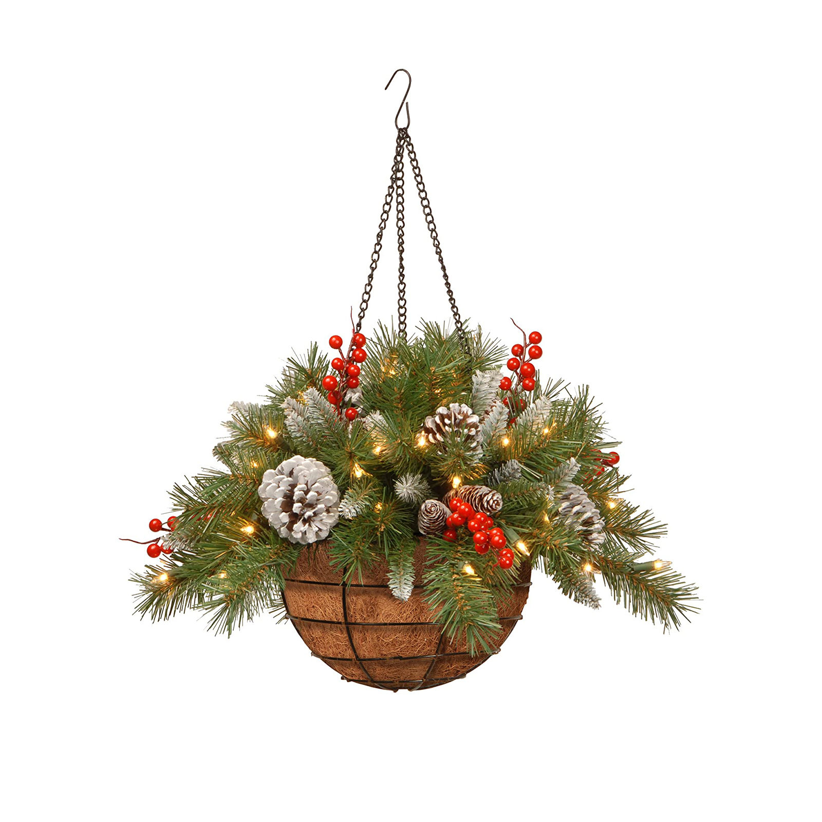 Christmas Hanging Basket Artificial Christmas Light Hanging Basket