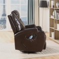 thumbnail image 3 of ACME Waterlily Rocker Recliner with Motion Swivel in Brown  Faux Leather, 3 of 7