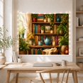 thumbnail image 5 of Botanical Bookshelf with Lush Plants, Cozy Indoor Library Scene, Warm Vintage Style for Book Lovers, Plant Decor, Housewarming Gift Tapestry Wall Hanging for Bedroom, Living Room and Dorm, 5 of 7