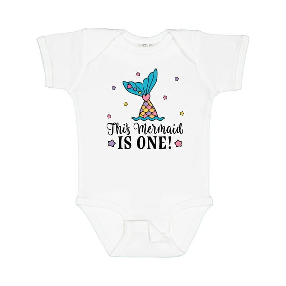 Inktastic Mermaid 1st Birthday 1 Year Old Girls Baby Bodysuit