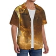 thumbnail image 2 of Naloa Golden Pig Cloud Fantasy Men's Loose Fit Cuban Collar Short-Sleeve Shirt, Hawaiian Shirts, Mens Shirts Casual for Everyday Wear Outings-Small, 2 of 5