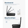 thumbnail image 3 of 13 Gallon / 50 Liter Plastic Trash Can with Lid, Large Garbage Can for Kitchen, Rustproof Step-on Kitchen Trash Bin with Liner Rim, Rear Handle, Soft Close Lid, Black, 3 of 8