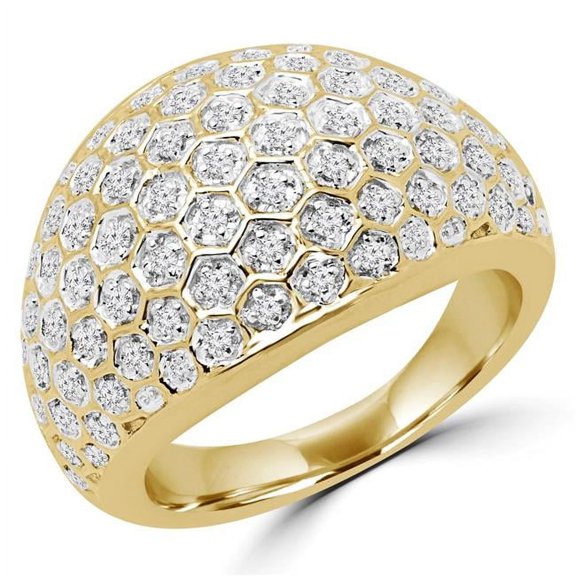 0.5 CTW Round Diamond Pave Cocktail Ring in 14K Yellow Gold - 5.5