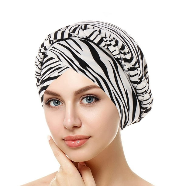 Chemo Cancer Head Hat Cap Ethnic Pre-Tied Twisted Braid Hair Cover 