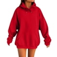 thumbnail image 2 of Lumtrix Oversized Hoodies for Women 2026 Fall Winter Long Sleeve Sweatshirts Clothing Y2K Cute Crewneck Pullover Fashion Tops with Pockets Red S, 2 of 5