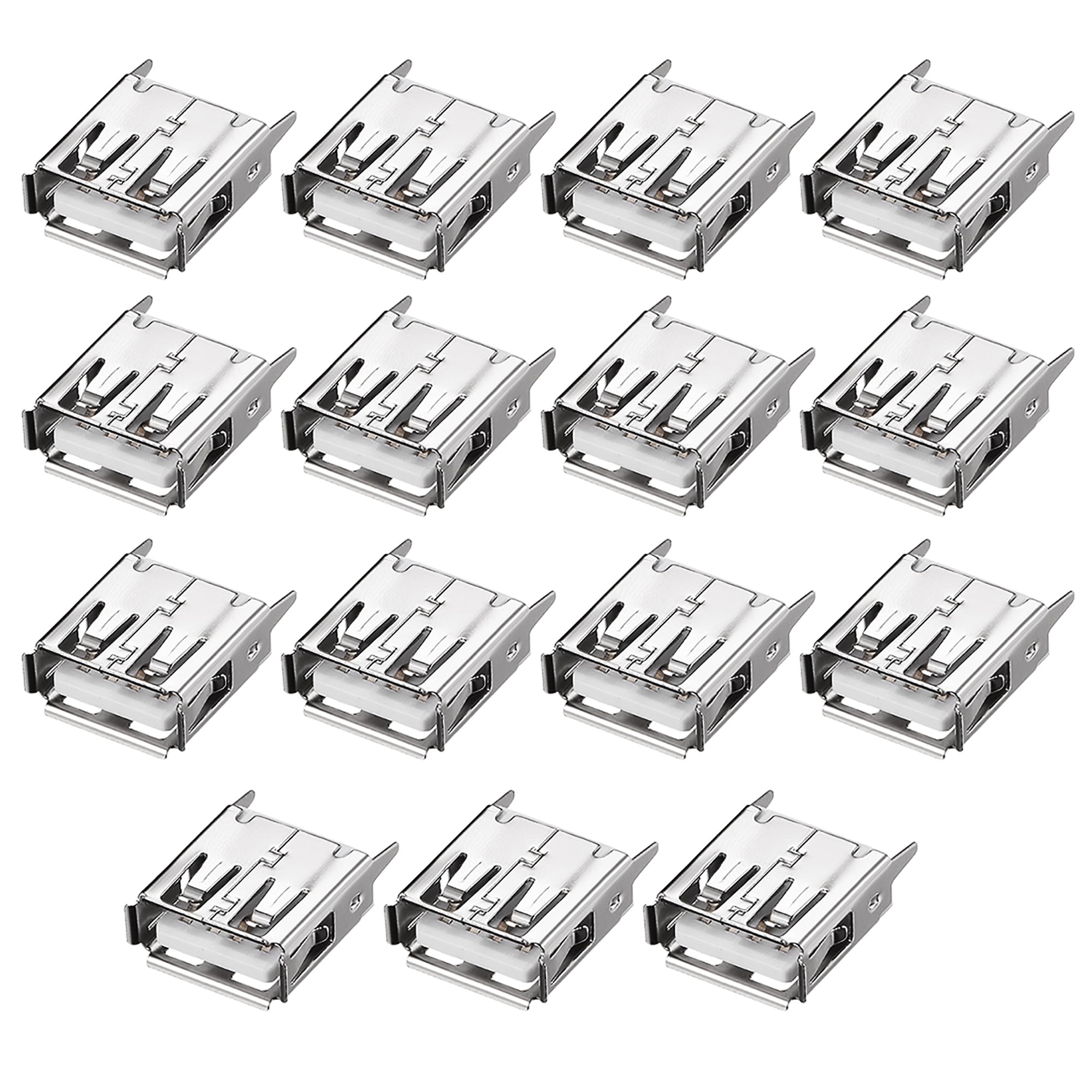 PCB USB Connector TypeA Female Jack 180 Degree Straight Insert 15pcs