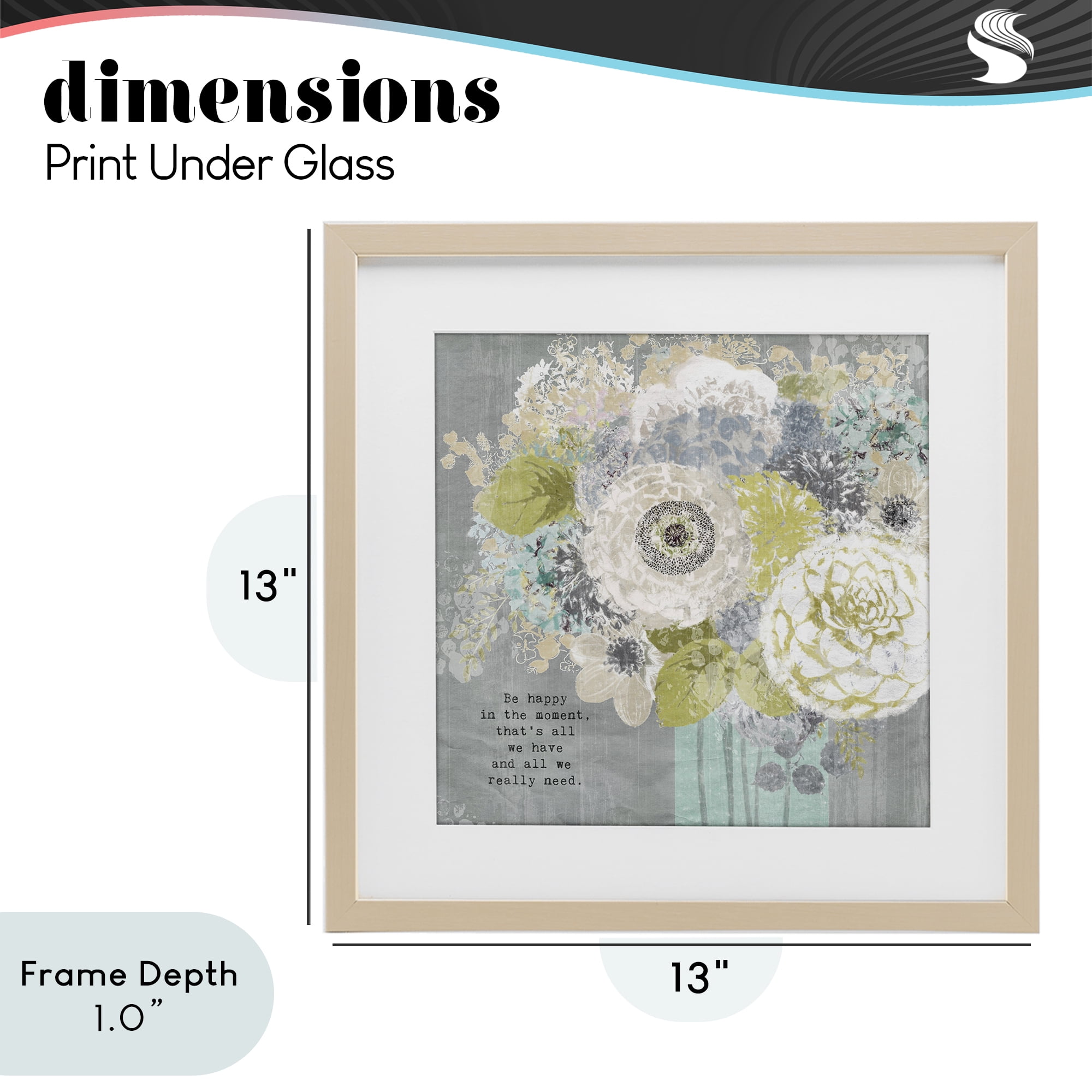 Stupell Industries Happy In The Moment Birch Framed Print Under Glass, design by Suzanne Nicoll