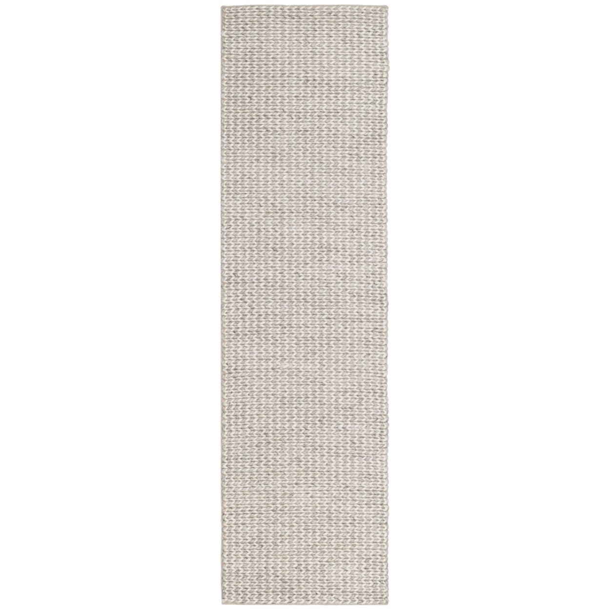 SAFAVIEH Natura Madrid Geometric Runner Rug, Ivory/Silver, 2'3" x 12'