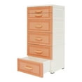 thumbnail image 6 of 5 Tiers Storage Cabinet with 6 Drawers+Wheel, Floor Storage Cabinet 38*32*84cm（Orange）, 6 of 18