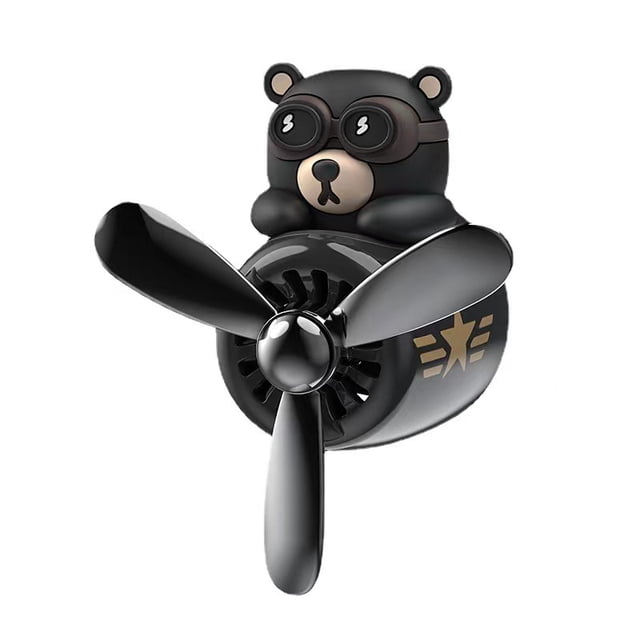 Ambientador oso, enfriador de aire oso piloto, ventilador de aire para coche, decoración accesorios coche oso piloto, rueda de aire para coche Rojo Verde