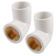 thumbnail image 1 of 2 Piezas Tubo Montaje 3/4" Rosca X 25mm Deslizamiento PVC Hembra Codo Conector Adaptador Blanco Unique Bargains accesorios para cables de control mecanico, 1 of 2