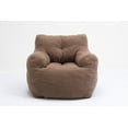 thumbnail image 3 of CoSoTower Soft Tufted Foam Bean Bag Chair With Teddy Fabric Coffee, 3 of 9