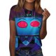 thumbnail image 2 of Hazbin Hotel Camiseta Manga Corta Cuello Redondo Estampada Moda Casual Mujer Azul/XL, 2 of 5