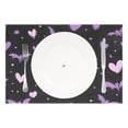 thumbnail image 2 of Ryvnso Placemats Set of 4 Hearts Bats Dining Mats Heat-Resistant Non-Slip Washable Table Mat, 2 of 8