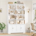 thumbnail image 4 of Homfa 73'' Tall Bookcase, 6-Tier 8 Cubes Display Bookshelf, 4 Doors Double Row Bookcase for Living Room Home Office, White, 4 of 7