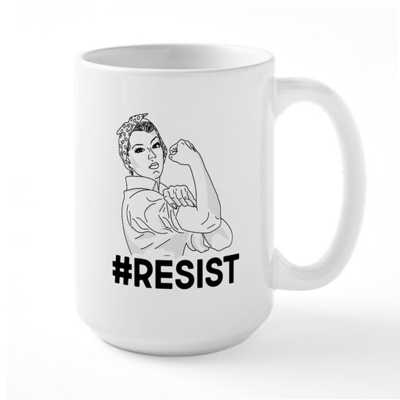 CafePress - Rosie The Riveter Resis - 15 oz Ceramic Large White Novelty Mug