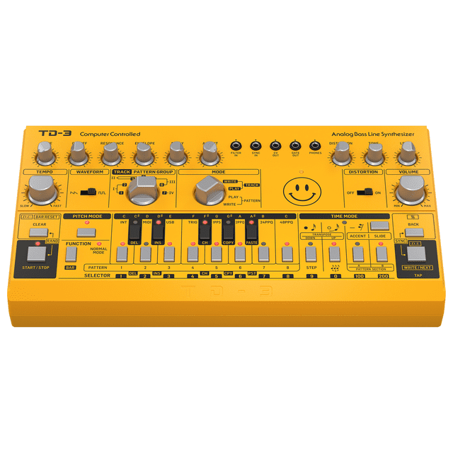 Sintetizador Behringer TD3AM Análogo Secuenciado Amarillo