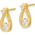 thumbnail image 2 of Sterling Silver Gold-Tone Polished Cz Teardrop Post Earrings (Width 7.1) (Length 15.25) - Jbsp, 2 of 5