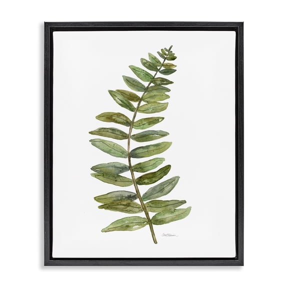 Stupell Industries Rustic Lodge Curved Fern Branch Black Floating Frame Canvas Art, 17 x 21, by Carol Robinson