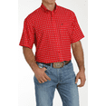 thumbnail image 4 of Cinch Men's Red Arenaflex Square Print Button Down Shirt MTW1704137, 4 of 4