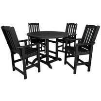 Highwood's 48" Round 5-pc Lehigh Dining Set - Counter Height, Outdoor, Eco-friendly, Synthetic Wood