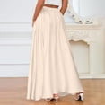 thumbnail image 5 of adaychics Long Satin Skirt High Waisted Flowy Long A Line Pocketed Satin Skirt Trendy Vacation Outfits for Work Party, 5 of 6