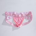thumbnail image 6 of JOCKMAIL Men's Sexy Ice Silk Jockstarp Bikini Breathable U-Convex Cross V-Low Waist Underwear, 6 of 7