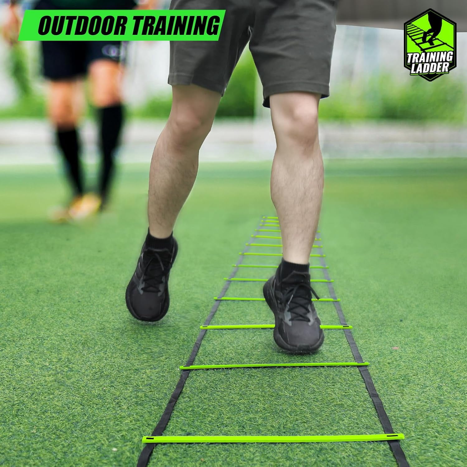 Agility Ladder Speed Ladder Training Ladder for Soccer, Speed, Football Fitness Feet Training Carry Bag Agility Training Equipment 13 rungs, 23 feet Green,23 ft