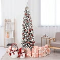 thumbnail image 6 of Costway 7.5Ft Pre-lit Snow Flocked Artificial Pencil Christmas Tree with 350 LED Lights, 6 of 11