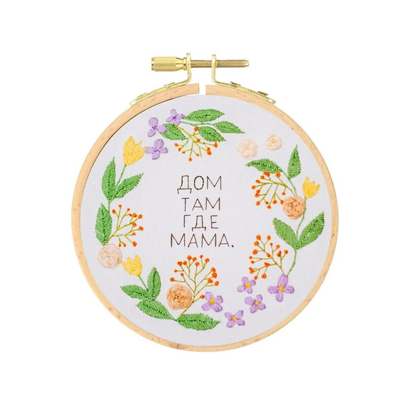 Uxcell 5 Inch Beech Wood Embroidery Hoops, Arc Side Circle Cross Stitch Hoop Frames with Brass Screw