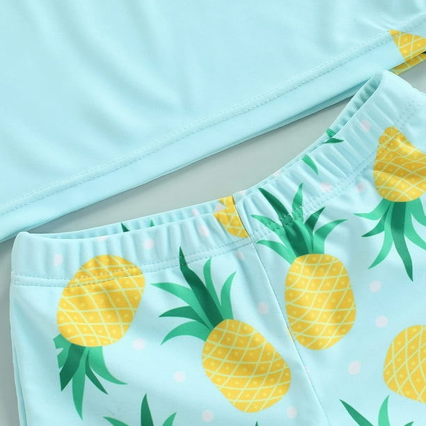 Toddler Kids Baby Boy Pineapple Swimsuit Short Sleeve Rash Guard