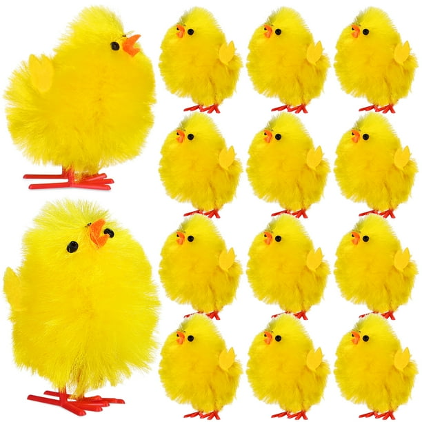 BRIGHTFUFU 36 Uds. Pollitos de Pascua, pollitos de Pascua, minipollitos, pollitos, decoraciones para pollitos de Pascua