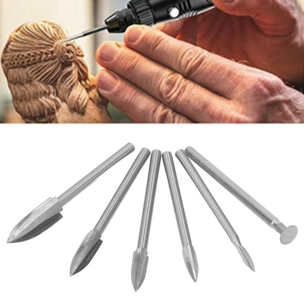 5pcs Woodworking Carving Bit High Speed Steel 3 Flute Engraving
