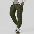 thumbnail image 4 of Men's Casual Pants Men's Sports Pants Fall And Winter Solid Color Casual Pant Loose Leg Trousers Army Green 2XL, 4 of 9