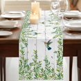 thumbnail image 3 of Table Runners 90 Inches Long Dress Scarves, Spring Botanical Farmhouse Coffee/Dining/Kitchen Table Runner for Living Room, Watercolor Leaves Flowers Birds Gray Wood 13x90 Inch, 3 of 9