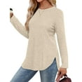 thumbnail image 3 of Fantaslook Long Sleeve Shirts for Women Casual Tunic Tops Dressy Crew Neck Pullover Fall Lightweight Sweaters for Women, 3 of 9