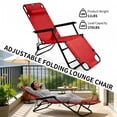 thumbnail image 6 of Qifang Dual-Purpose Folding Recliner Chair, Lightweight Foldable Camping Chair for Hiking Picnic Backyard，Red, 6 of 13