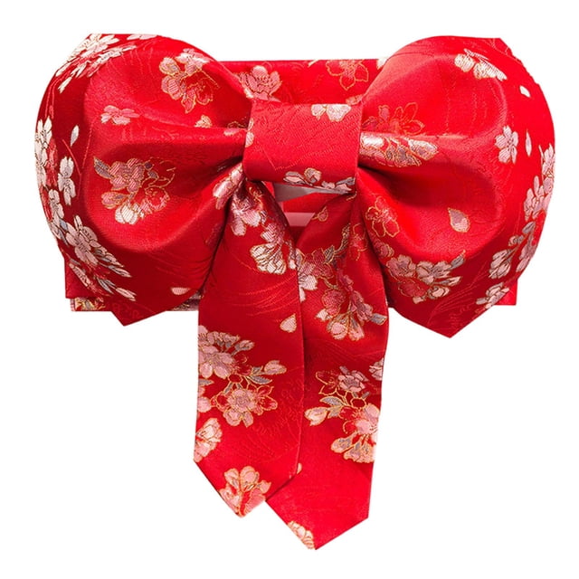 Cinturón de lazo para kimono japonés, portátil, cómodo y elegante para mujer, accesorio para bata yukata rojo