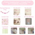 thumbnail image 6 of Bellemave Twin Loft Bed with Slide, Metal Junior House Bed with Curtain Set, Low Loft Beds Frame with Pennant Banner Flag and Star Stickers（White+Pink）, 6 of 9