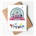 thumbnail image 1 of Parque de diversiones Black Ferris Wheel patron Sobre de la Carta de felicitación de la tarjeta de matrimonio, 1 of 4