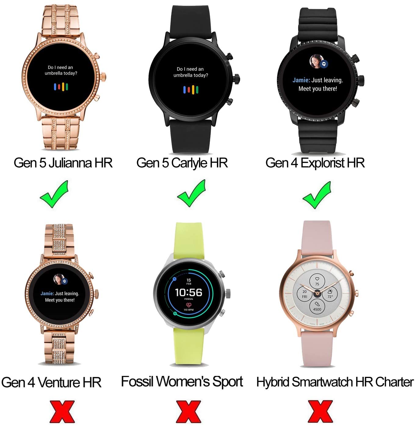 Fossil Gen 5 Bands 22mm Metal Band 